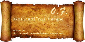 Okolicsányi Ferenc névjegykártya