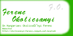 ferenc okolicsanyi business card